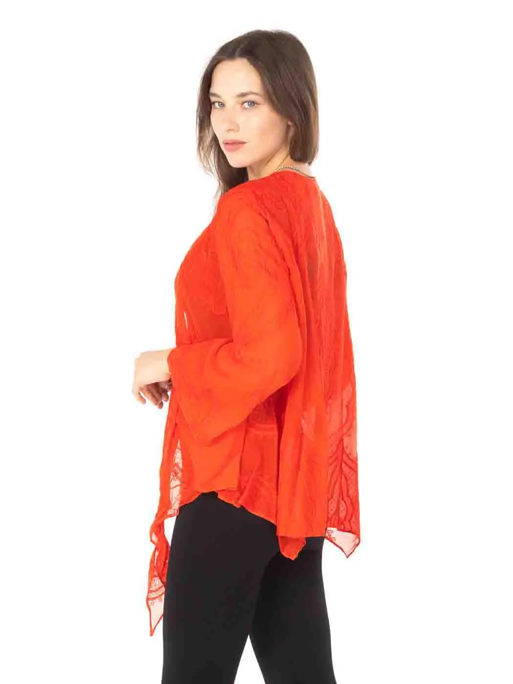 Tianello Embroidered "SERA"  Washable Silk "Yuriko" Kimono