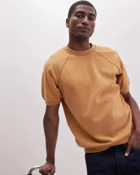 Unisex Recycled Fleece Raglan Short Sleeve Sweatshirt - Mineral Gold Spice