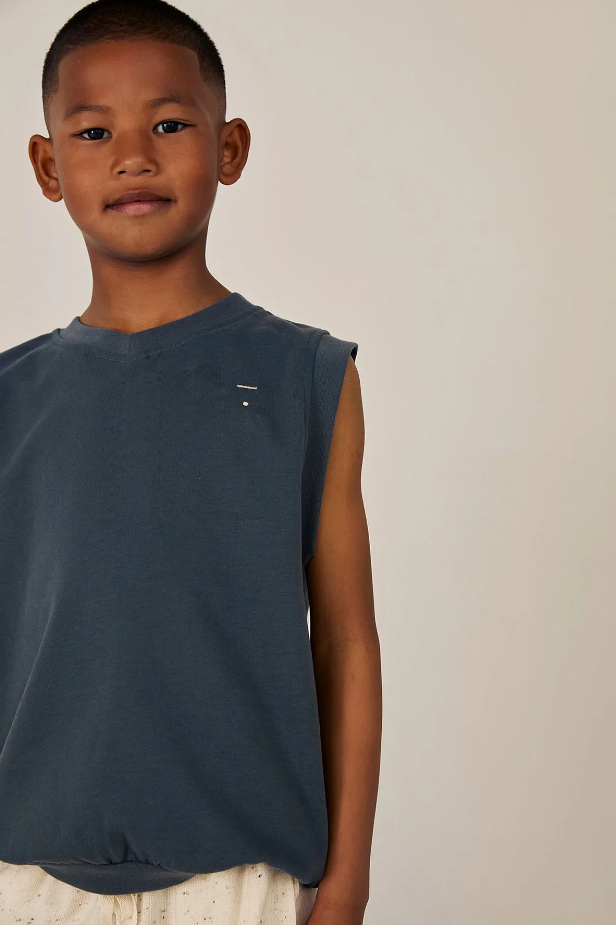 V-Neck Spencer | Blue Grey