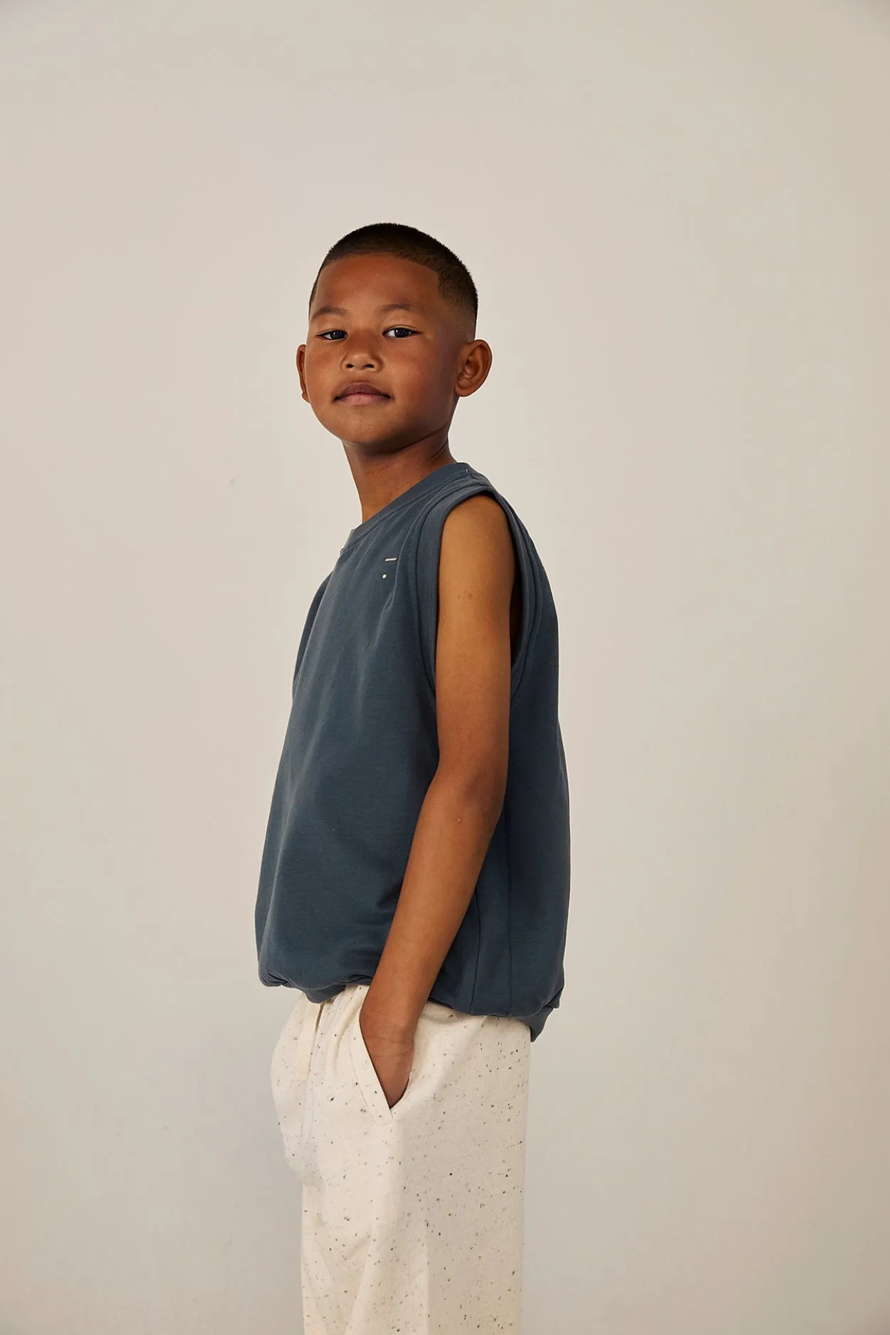 V-Neck Spencer | Blue Grey