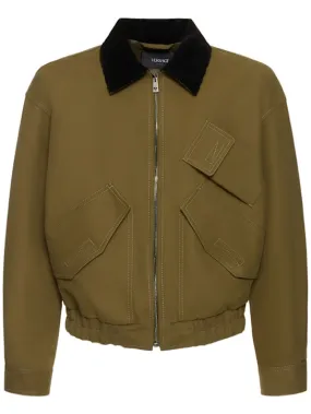 Versace   Double cotton zip-up jacket 