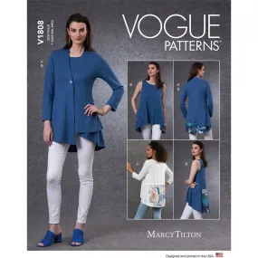 Vogue Pattern V1808 Misses' Cardigan & Tunics