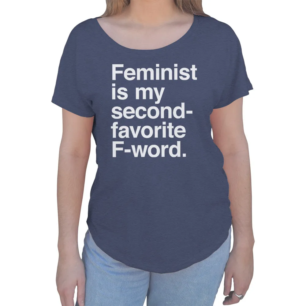 Women's Feminist is My Second Favorite F Word Scoop Neck T-Shirt