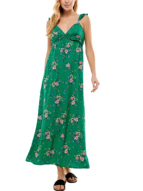 Womens Floral Printed Long Maxi Dress,Green