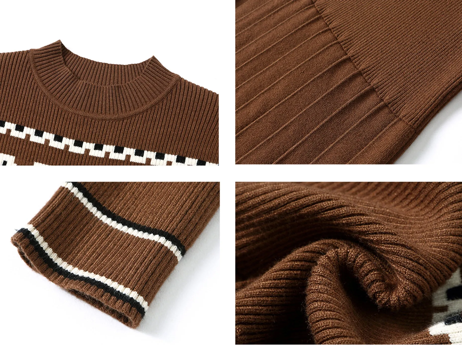 Women's  Knit Dress  Long Sleeve  Round Neck pleated Mini Dress