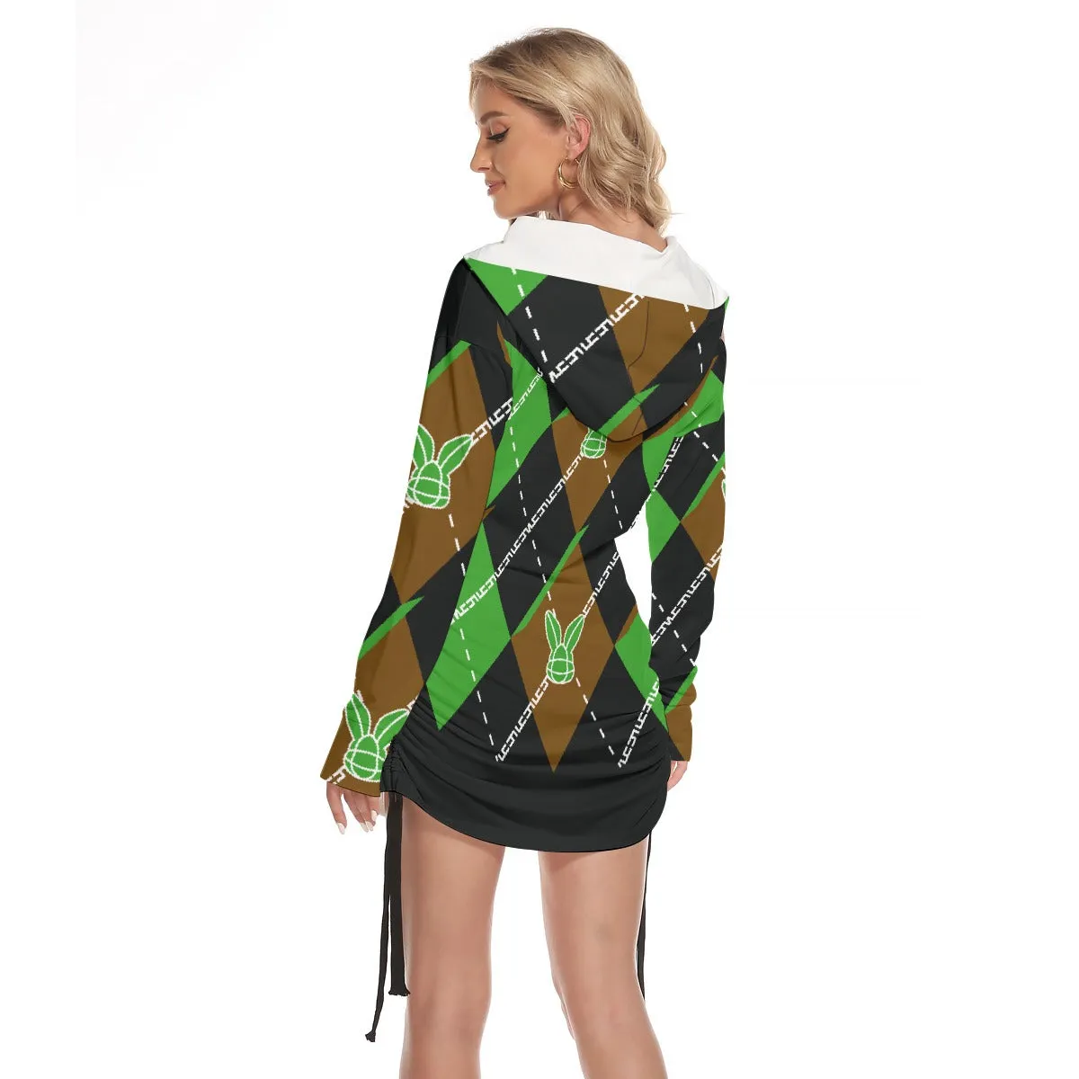 Women's One-shoulder Argyle Dress