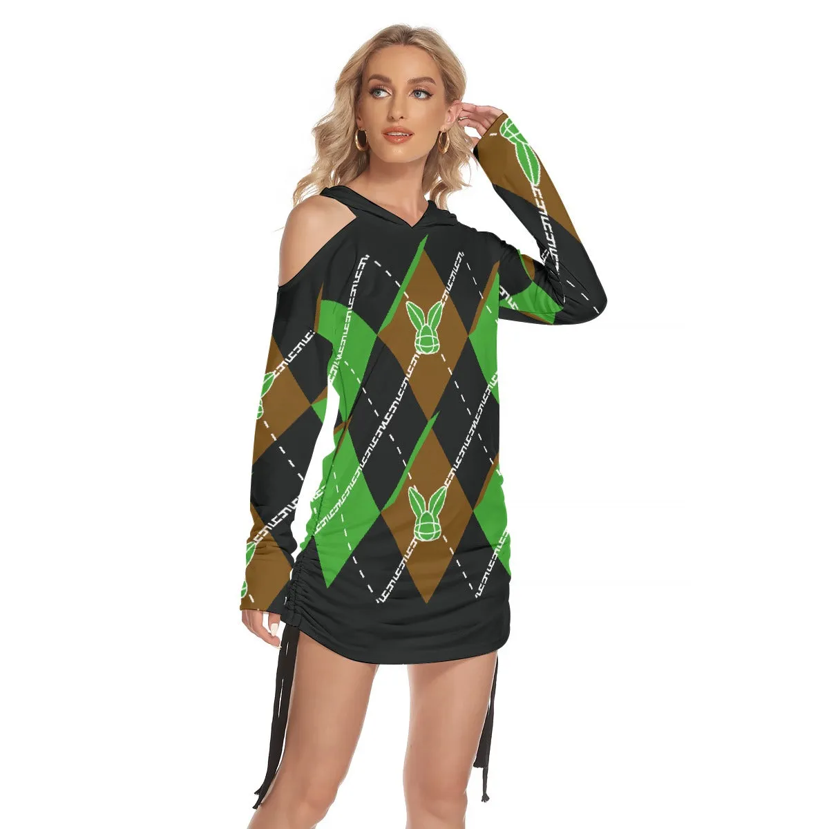 Women's One-shoulder Argyle Dress