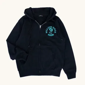 Women's Oversized Black Fleece Zip-Up Jacket