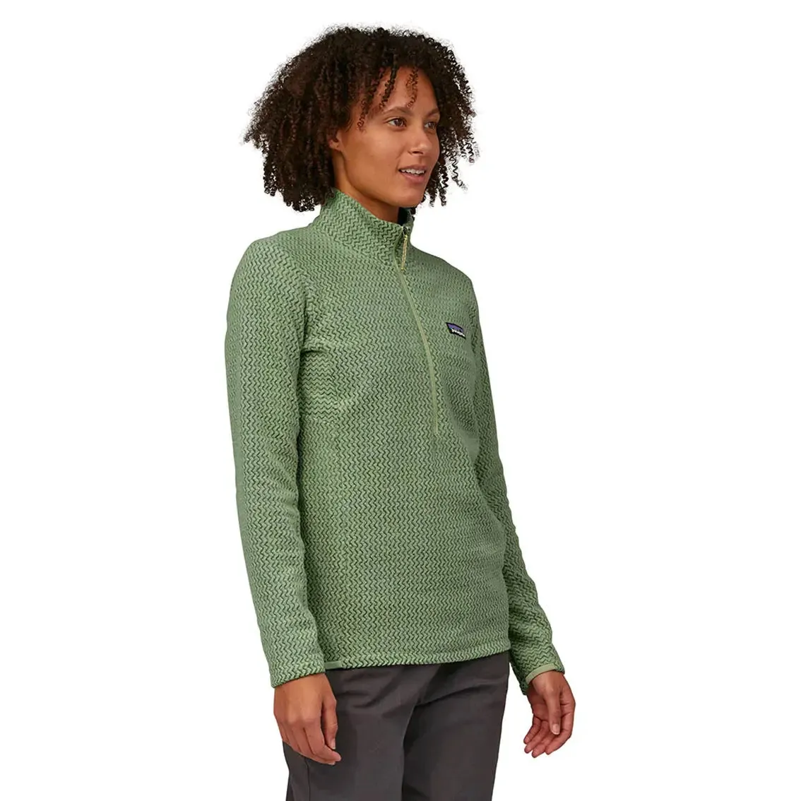 Womens Patagonia R1 Air Zip Neck - Salvia Green