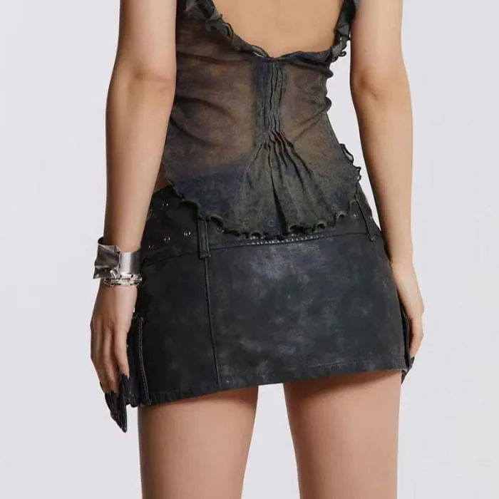 Y2K Buckle Micro Skirt
