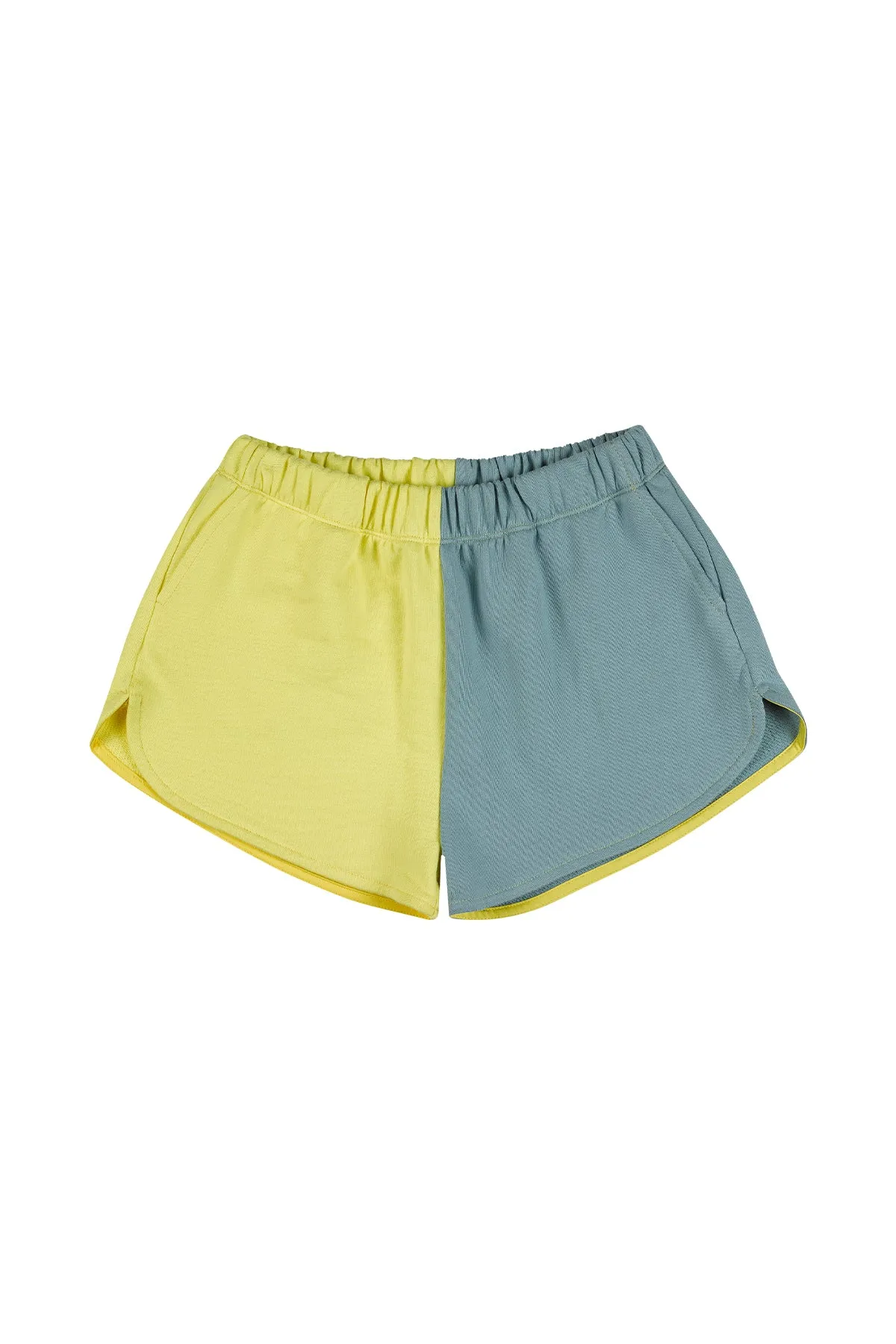 YELLOW AND TURQUOISE SHORTS