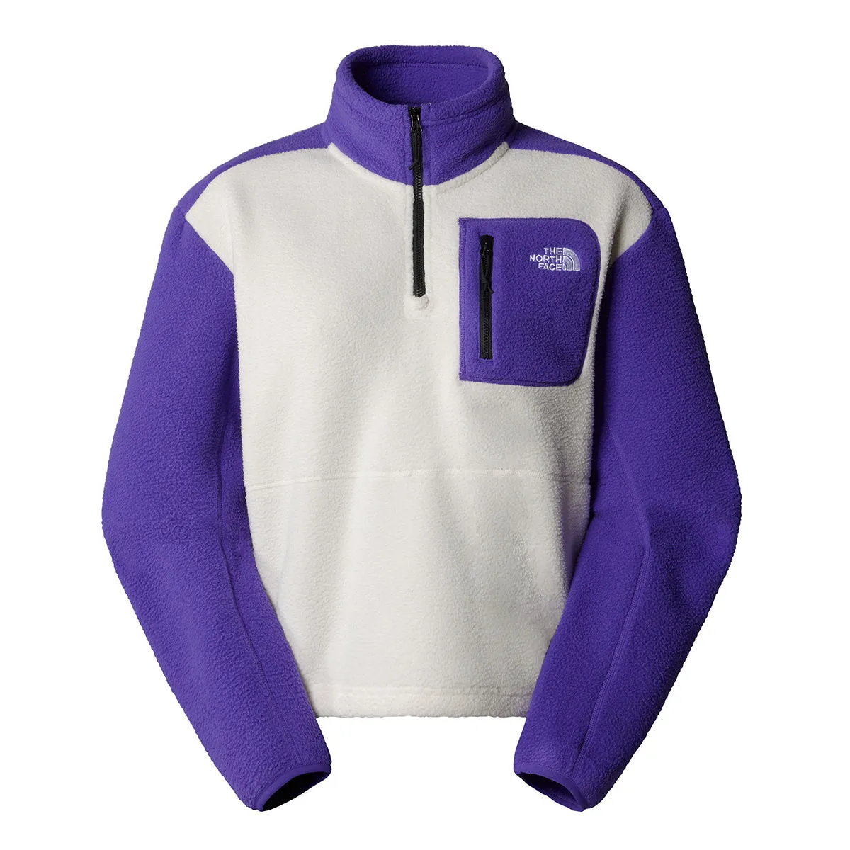 Yumiori Quarter Zip Fleece Jacket - White/Purple