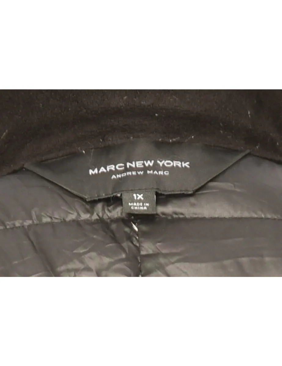 Zip Front Black Puffer Jacket - L