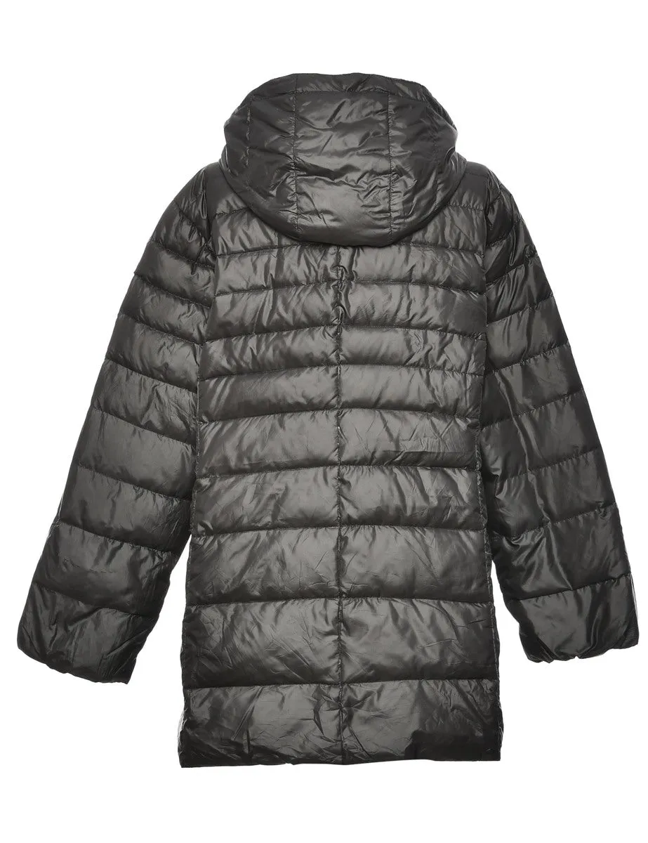 Zip Front Black Puffer Jacket - L